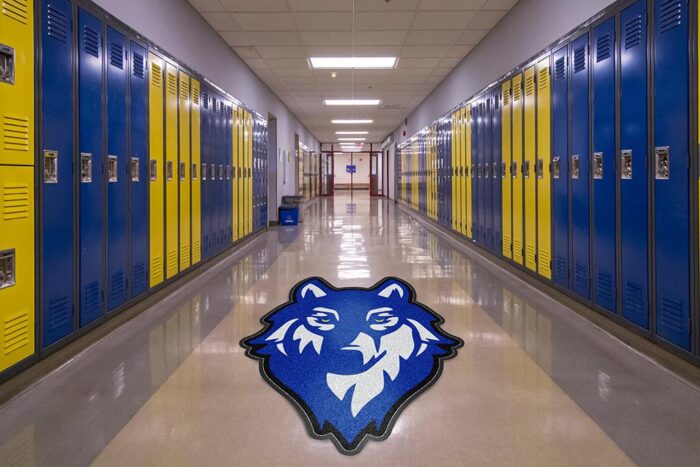 School Locker Room Logo Mat
