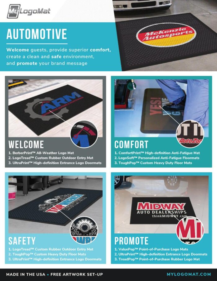 Custom Design Logo Mat For Automotive Companies